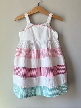 Gymboree Seersucker Gathered Party Dress Girls Size 3T
